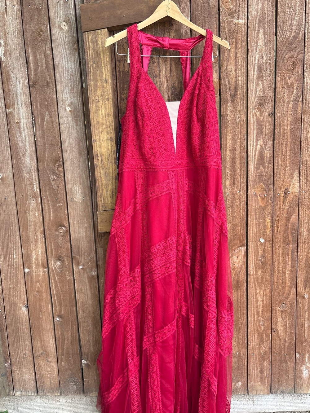 NWT City Chic Amour Red Boho Divine Whimsy Lace Maxi Dress - Picture 2 of 7